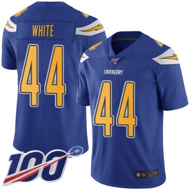 Los Angeles Chargers NFL Football Kyzir White Electric Blue Jersey Youth Limited  #44 100th Season Rush Vapor Untouchable->youth nfl jersey->Youth Jersey